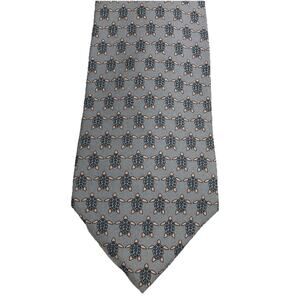 Mens Martha’s Vineyard Vines Necktie Tie Turtle Print Hand Made 100% Silk Blue